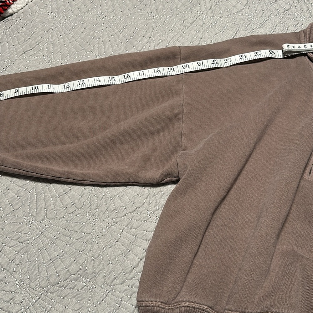 Victoria Secret Pink Oversized 1/4 Zip Cropped Sweatshirt, EUC, Size Medium - Picture 8 of 10